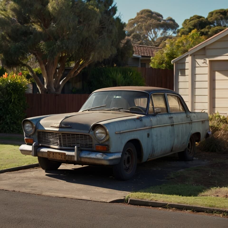 Old car being dismantled for recycling