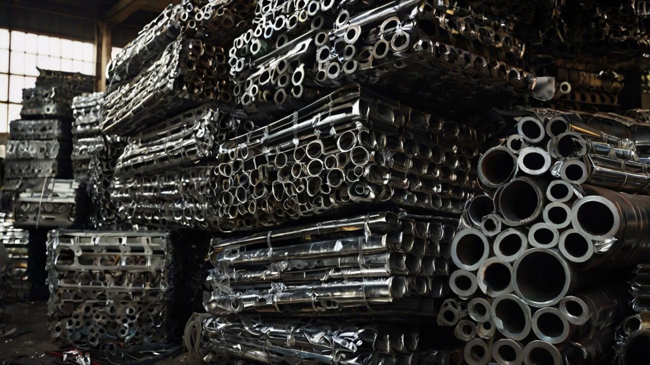 Recycled car metals and components ready for reuse