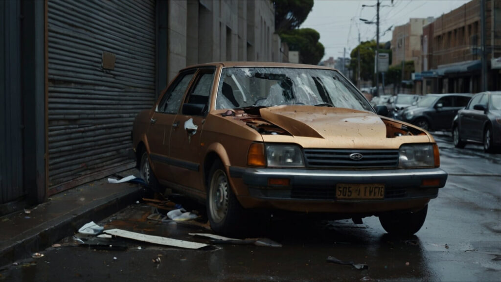 Unused old car parked on a quiet Sydney street