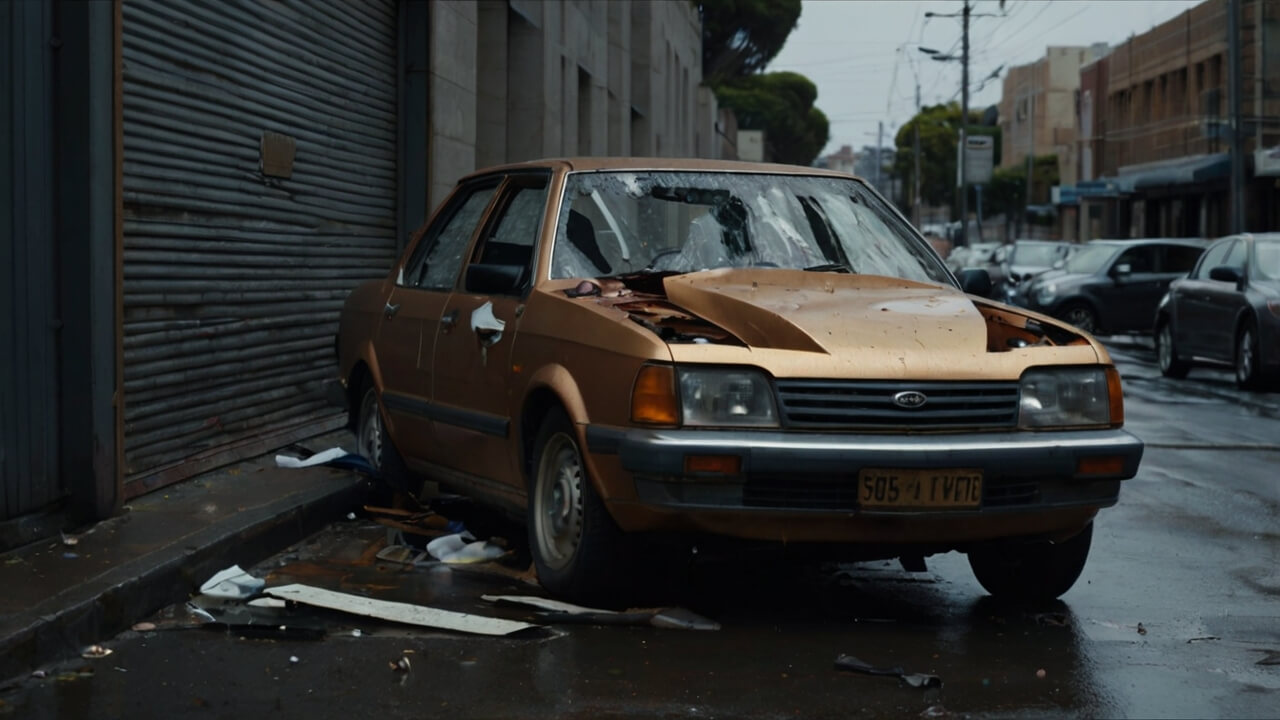 Unused old car parked on a quiet Sydney street