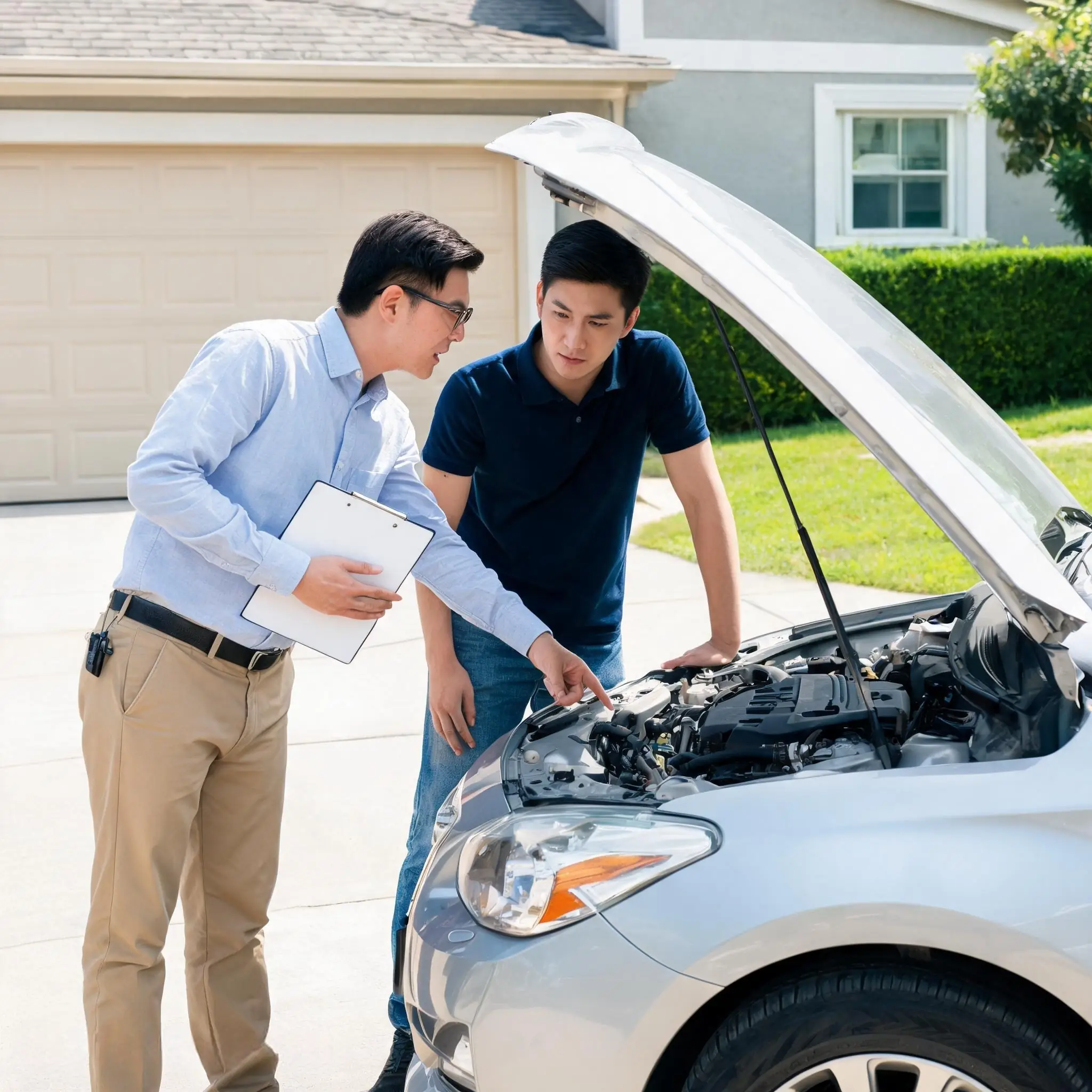 Automotive inspection of an old car before a cash offer